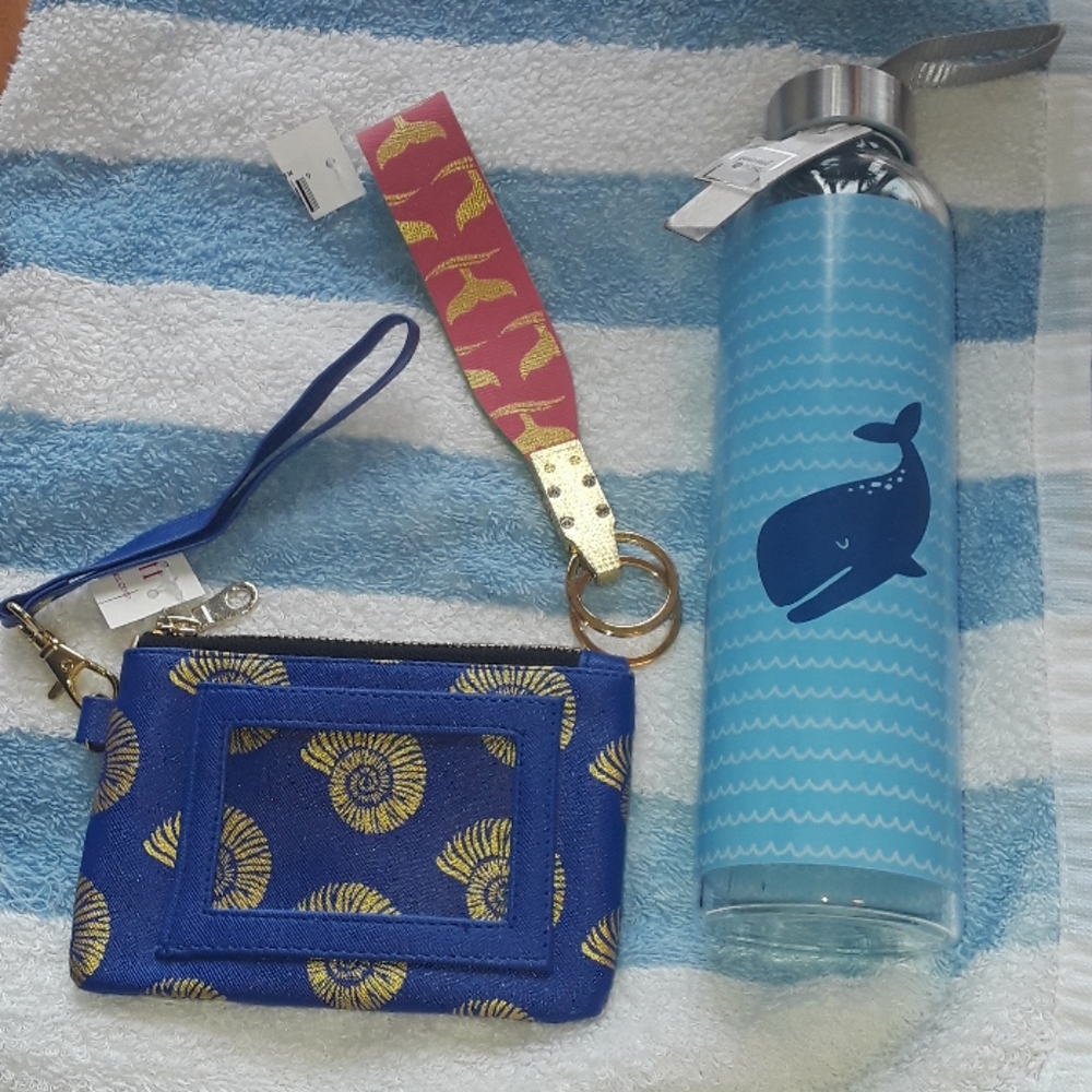 Glass Water Bottle, Wallet, Keys!